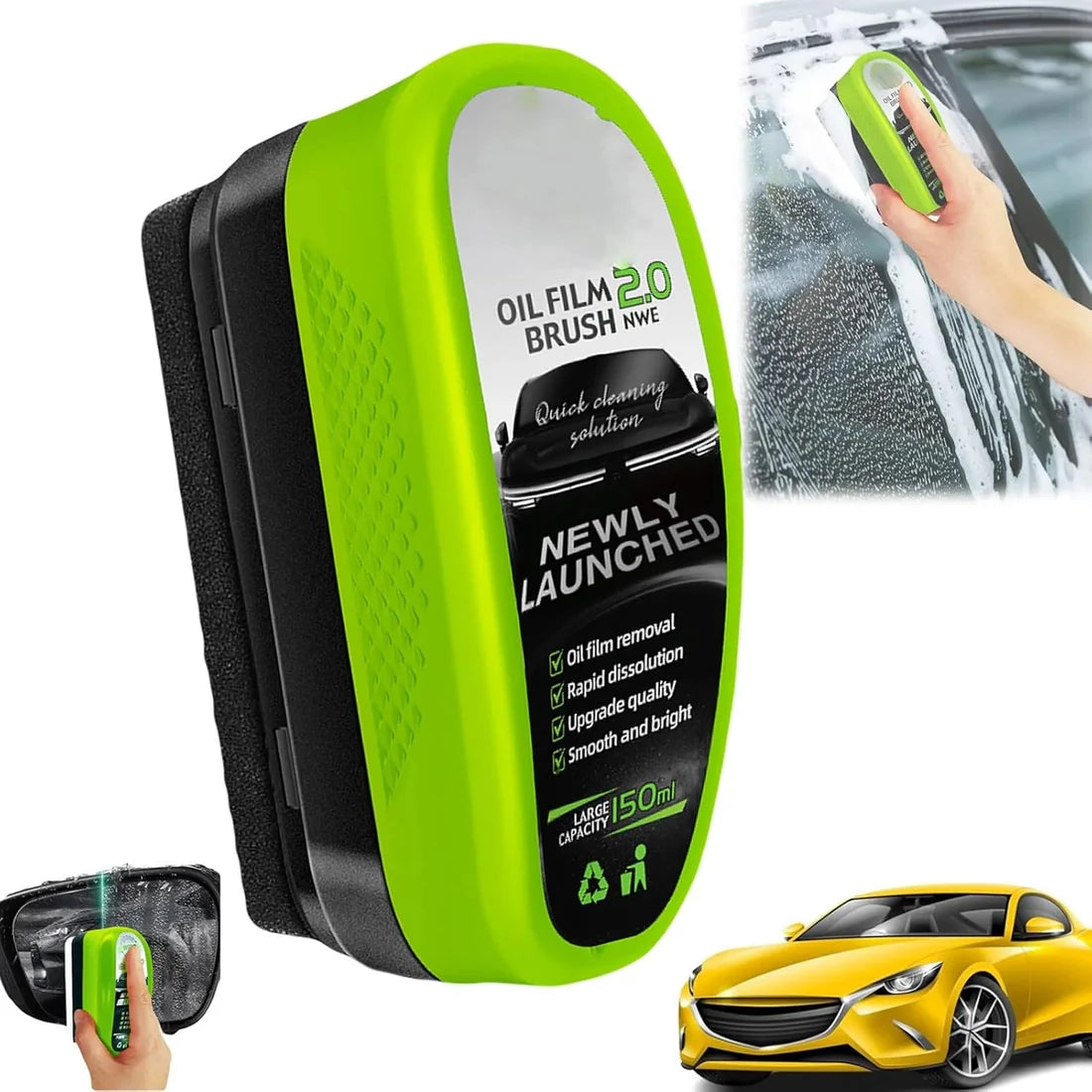 Green Oil Film Remover 2.0 – 150ml Windshield Cleaner