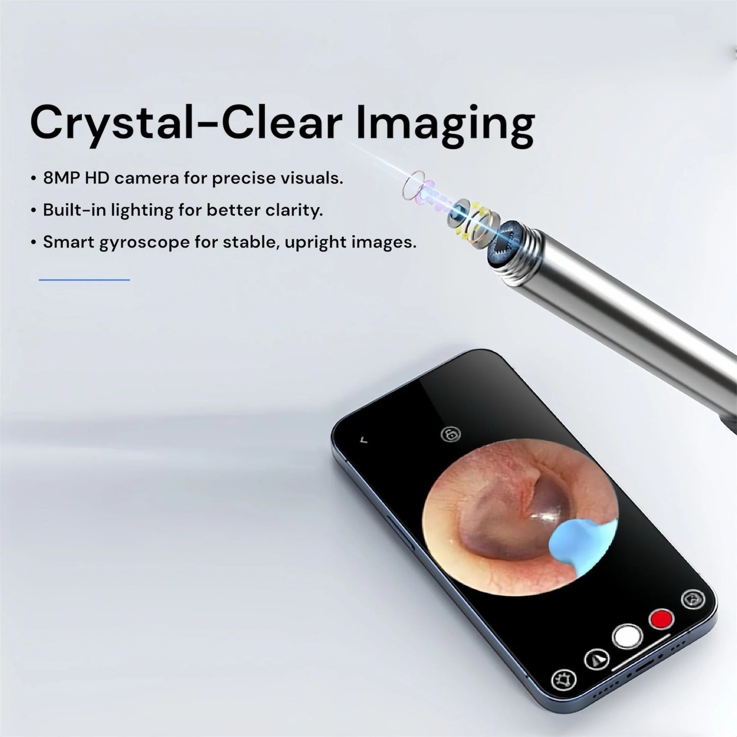 Wireless Smart Visual Ear Cleaner – 1296P HD Camera & LED Lights