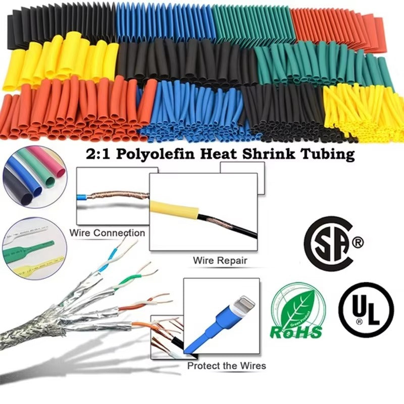 Upto 200 Pcs Wire Heat Shrink Tubing Kit, Industrial Heat-Shrink Tubing for Wires